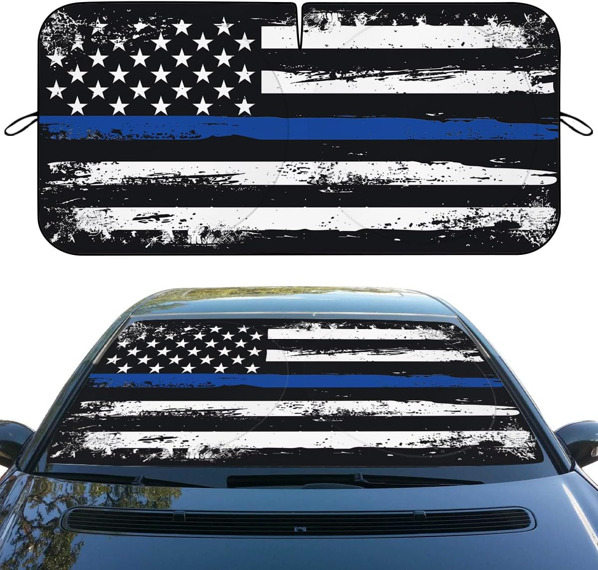 American Flag Windshield Sunshades, UV Protection, Blocks Sunlight, Fits Most Se