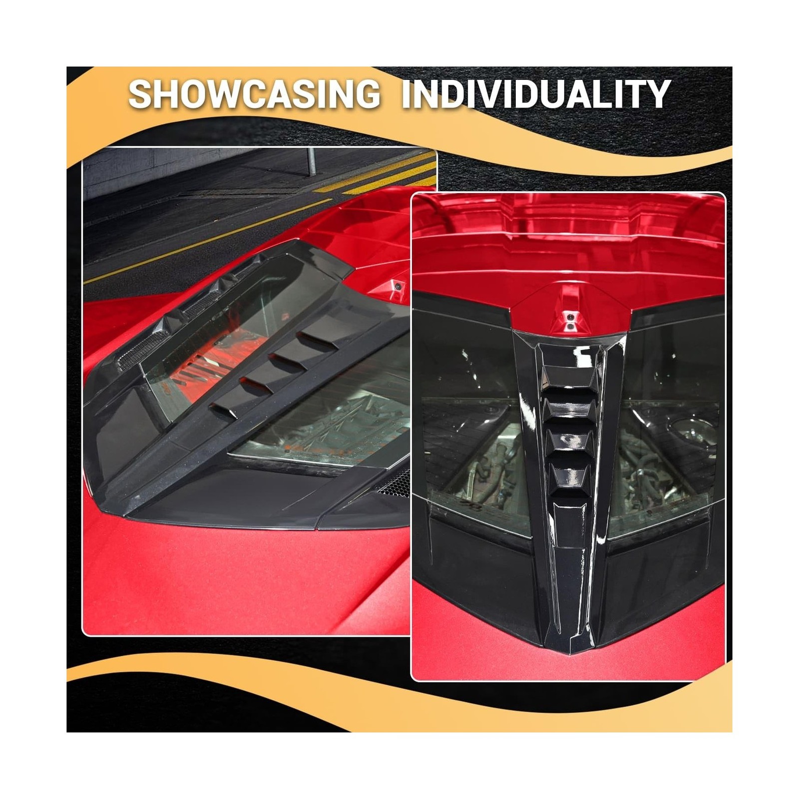 Black Rear Split Window Applique,ABS Plastic Car Rear Hatchback Louver Moldin…