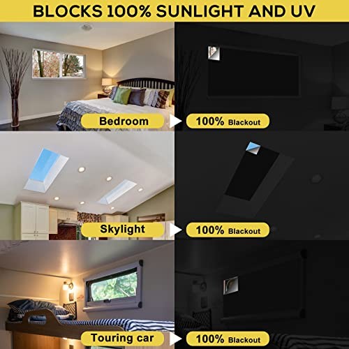 BLACK – RUseeN PORTABLE BLACKOUT SHADES (118″ X 57″) 100% BLACKOUT MATERIAL