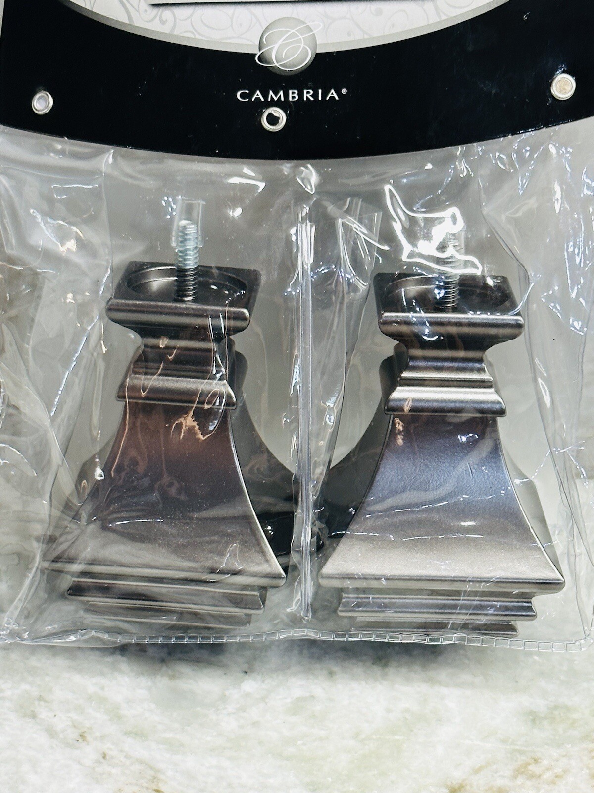 Cambria Classic Finials Graphite Complete Park Square-Classic Set Of 2