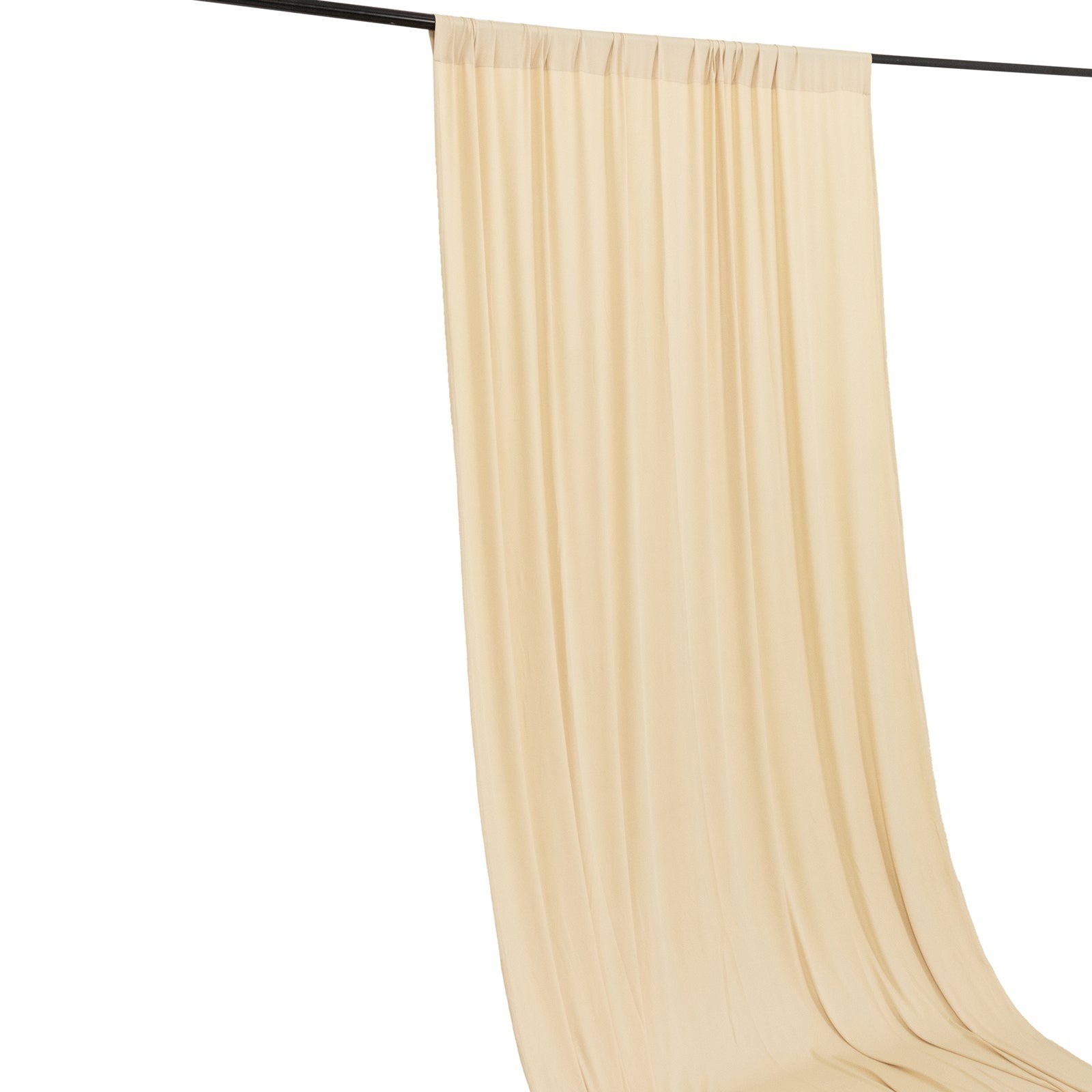 18 ft BEIGE 4-Way Stretch Spandex Divider Backdrop Curtain Party Wedding