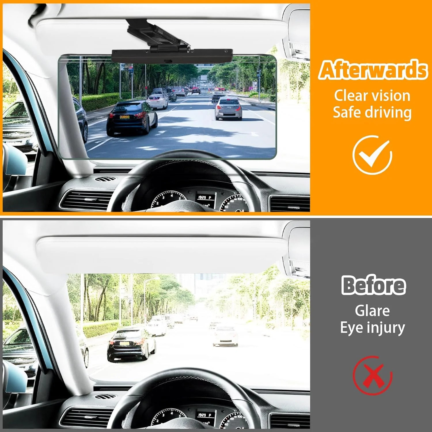Sun Visor Extender for Cars，Adjustable Car Visor Extender Sun Blocker(UV400) ，Po