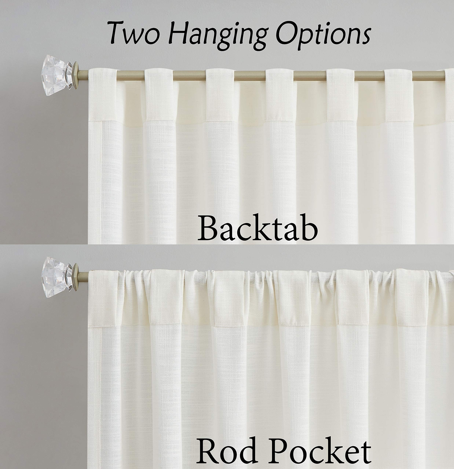 Central Park Ombre Window Curtain Panel Linen Gradient Print on Rayon Blend F…