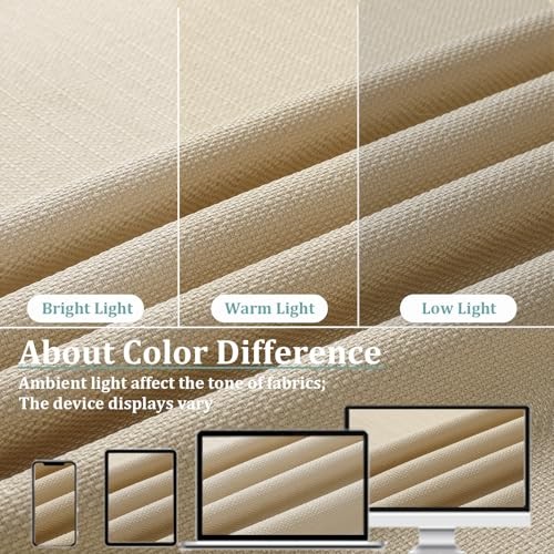 Valance for Windows – Light Filtering Faux 60″W x 12″L (Pack of 1) Linen