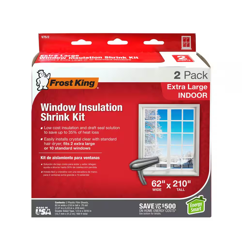 62 In. X 210 In. Polyurethane Extra-Large Shrink Window Insulation (2 per Pack)