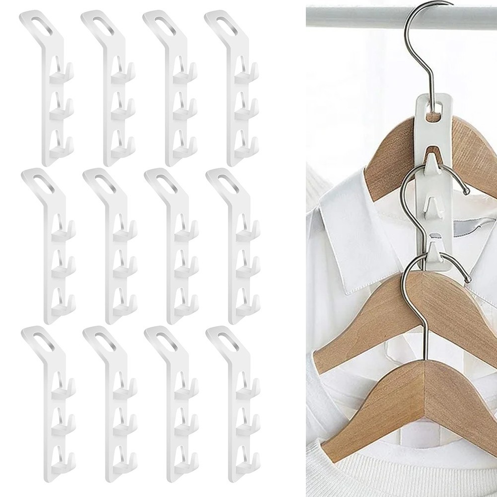 12* Space Saving Multi Function Coat Hanger Hooks for Efficient Closet #