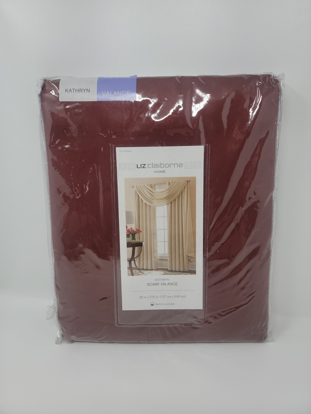 Liz Claiborne Kathryn Scarf Valance 50 W x 216 L RUSSET Maroon Burgandy