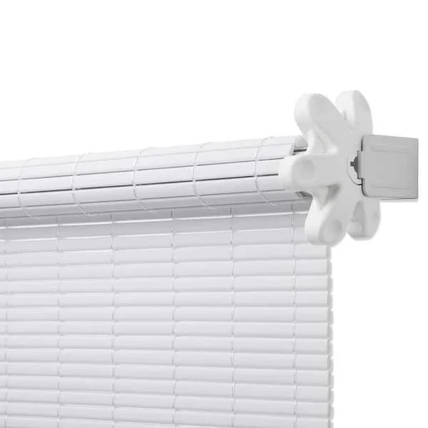 CORDLESS ROLL UP BLIND Outdoor Sun Shade Deck Patio PVC Manual White 72″ X 72″
