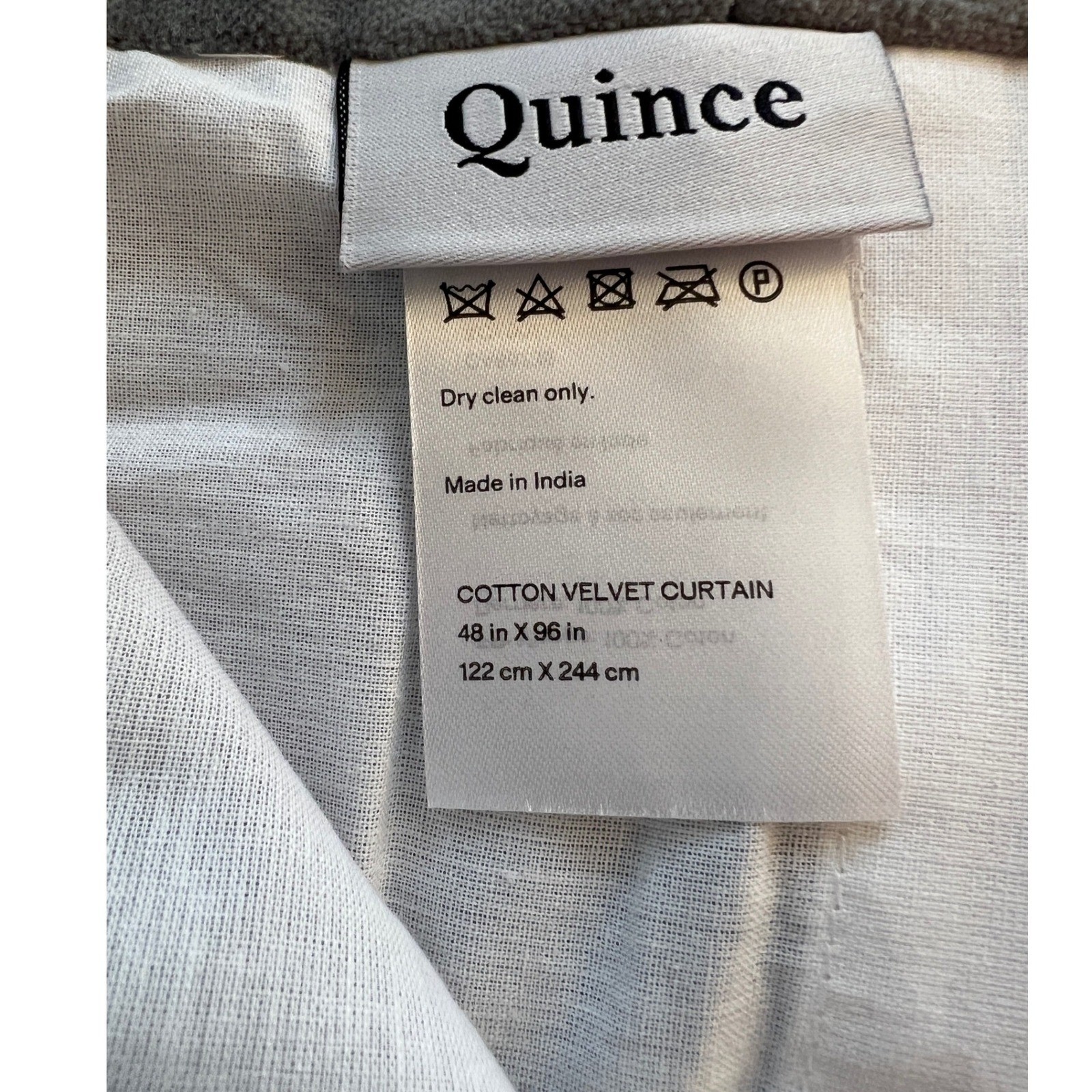 NWOT QUINCE Slate Gray Cotton Velvet Modern Minimalist Curtain Panel 48X96 $100
