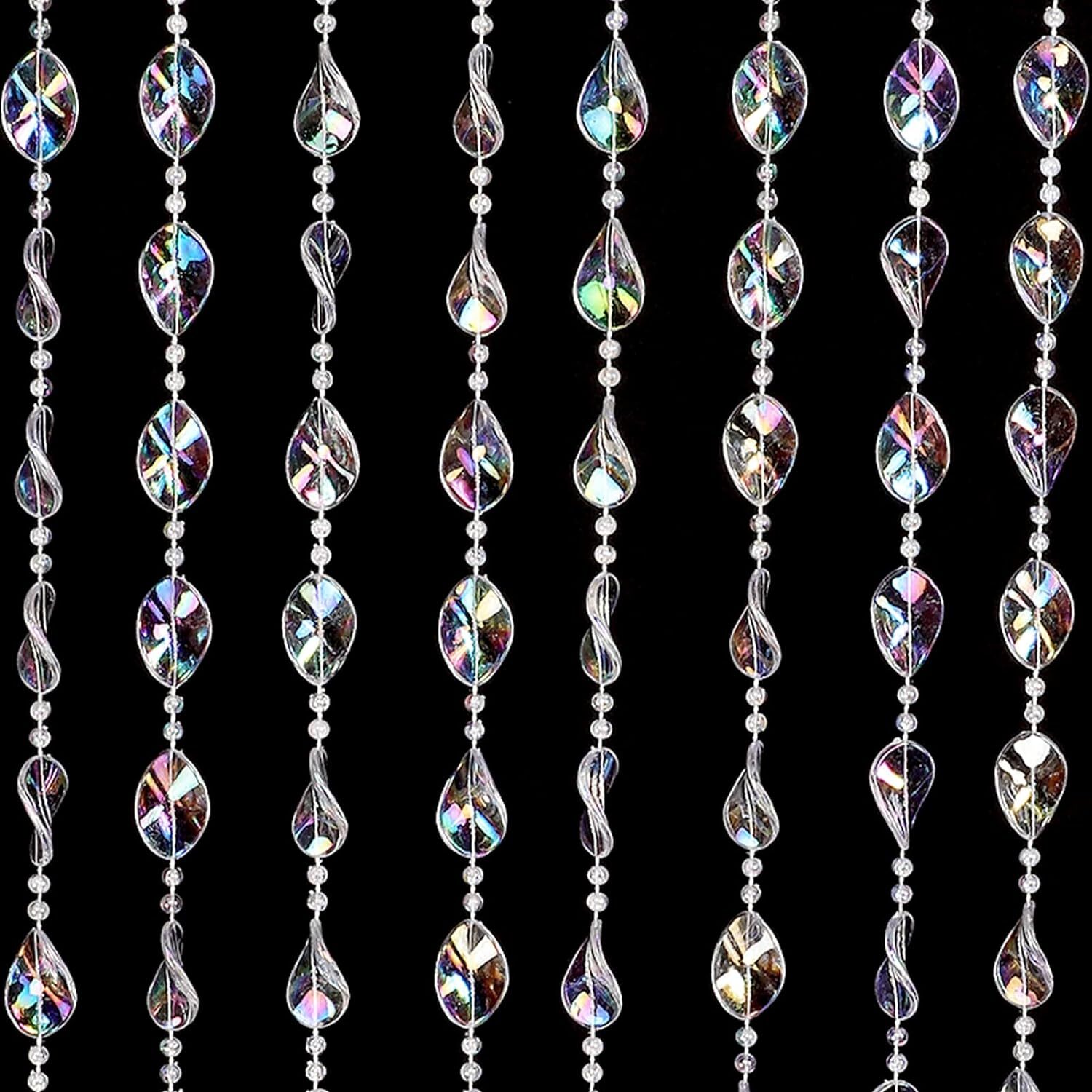 Multi-Pattern Crystal Beaded Curtain Doorway Privacy Hippie Party Wedding Decor