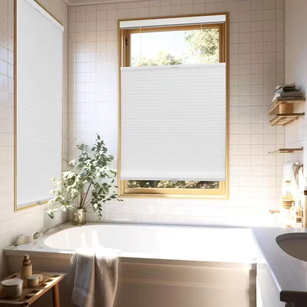 Cut-To-Size White Light Filtering Cordless Top down Bottom up Polyester Cellular