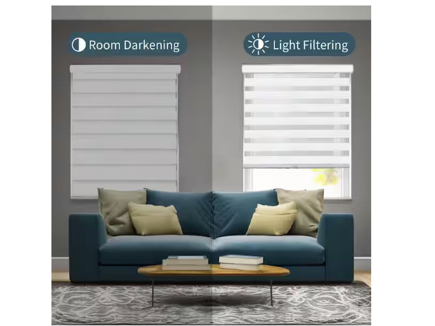 Chicology Basic Arctic Cordless Zebra Roller Shade 35 in. W x 72 in. L