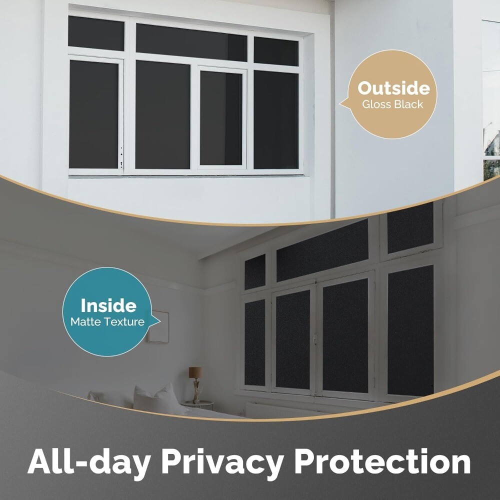 rabbitgoo Blackout Window Film Privacy Static Cling Home Glass Tint Stickers