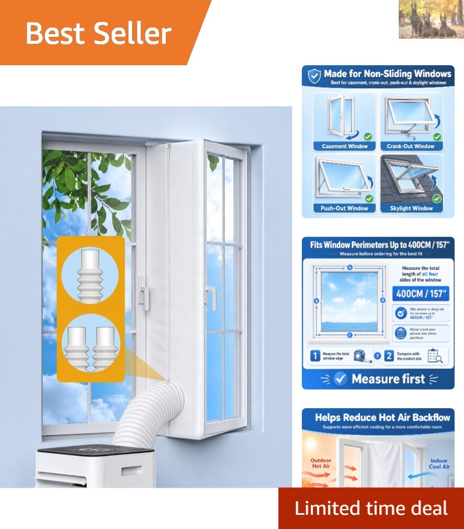 Adjustable Window Seal Kit 400CM for Efficient Cooling in Non-Sliding Windows