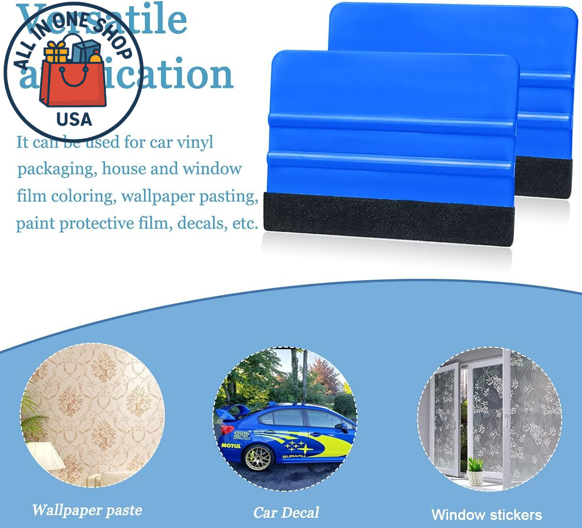 Wallpaper Smoothing Tool Set – Vinyl Squeegee for Peel and Stick Wallpaper