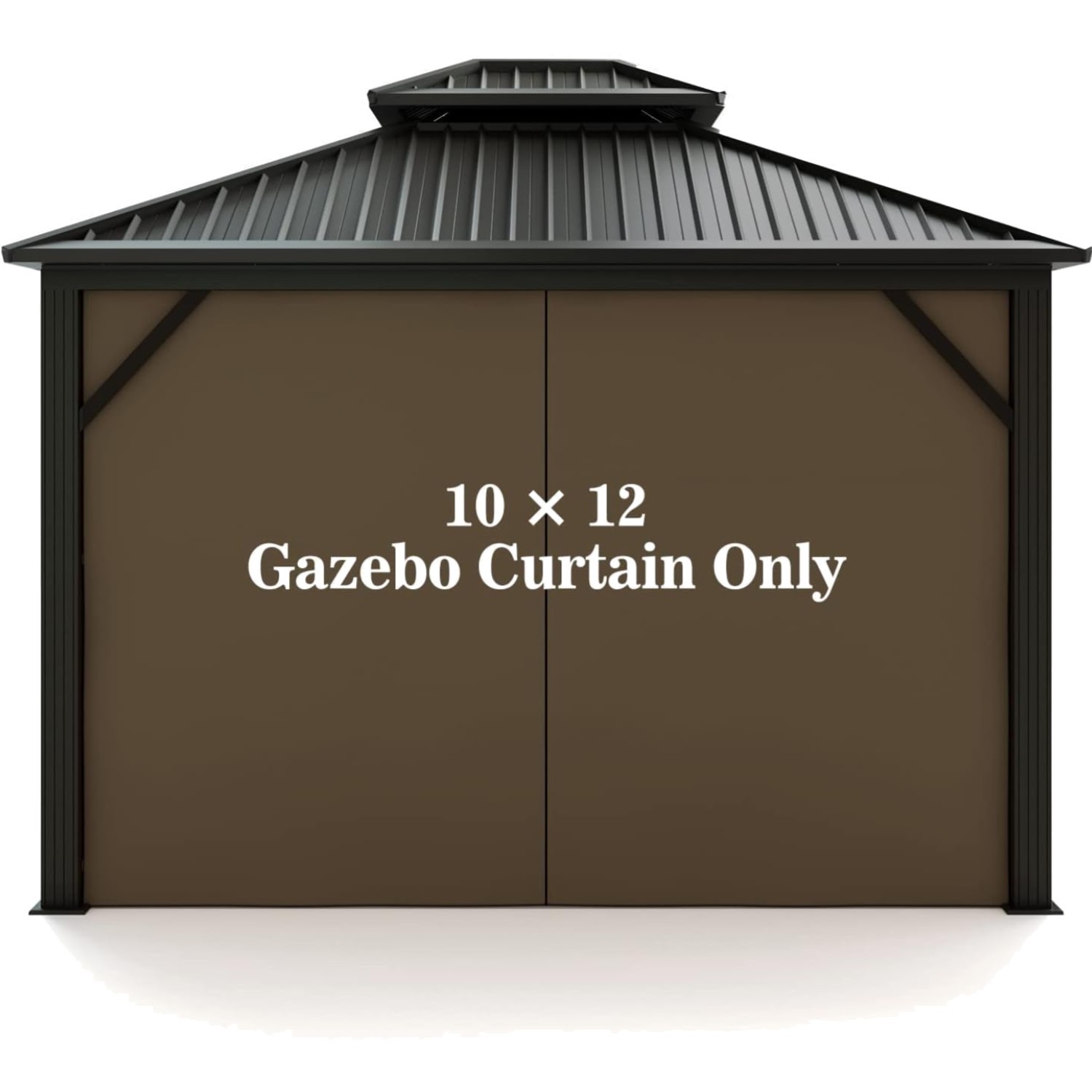 Gazebo Privacy Curtain Polyester Water-Resistant Zipper for 10×12 Outdoor