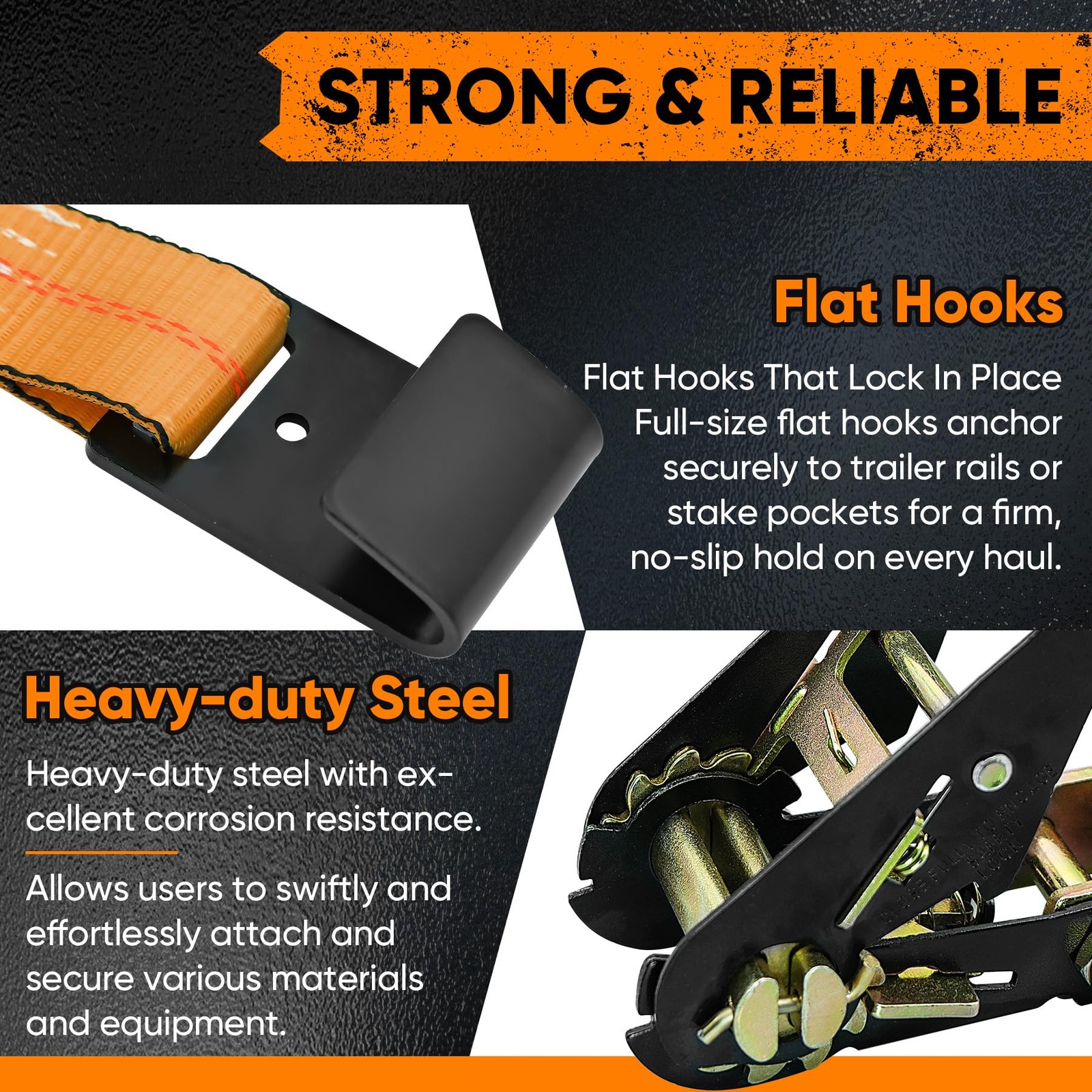 4 Pack Car Tie Down Straps for Trailers – 2″ x 96″ – 9900LBS Break Strength -…