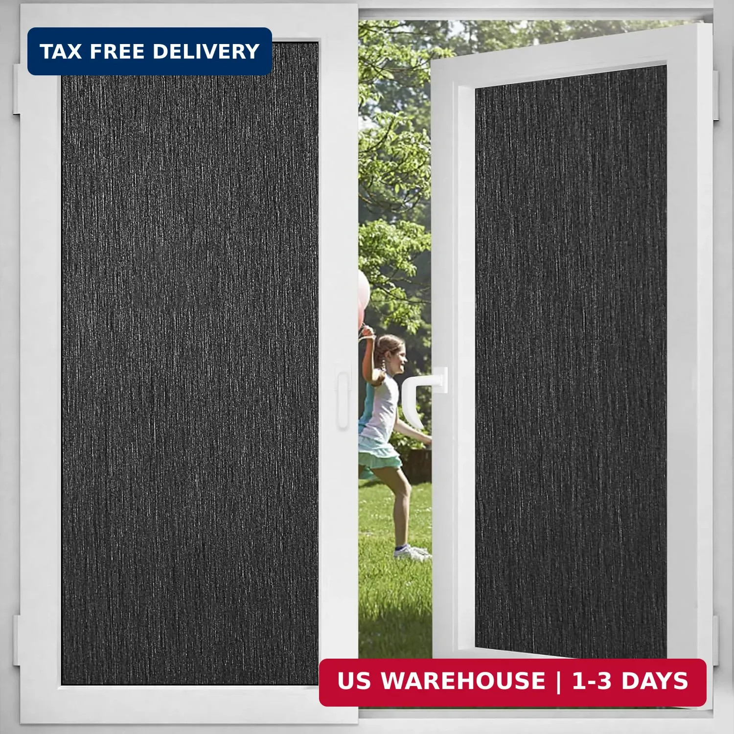 Reusable Blackout Window Film Tint Room Darken Silk Privacy Static Cling Glass V