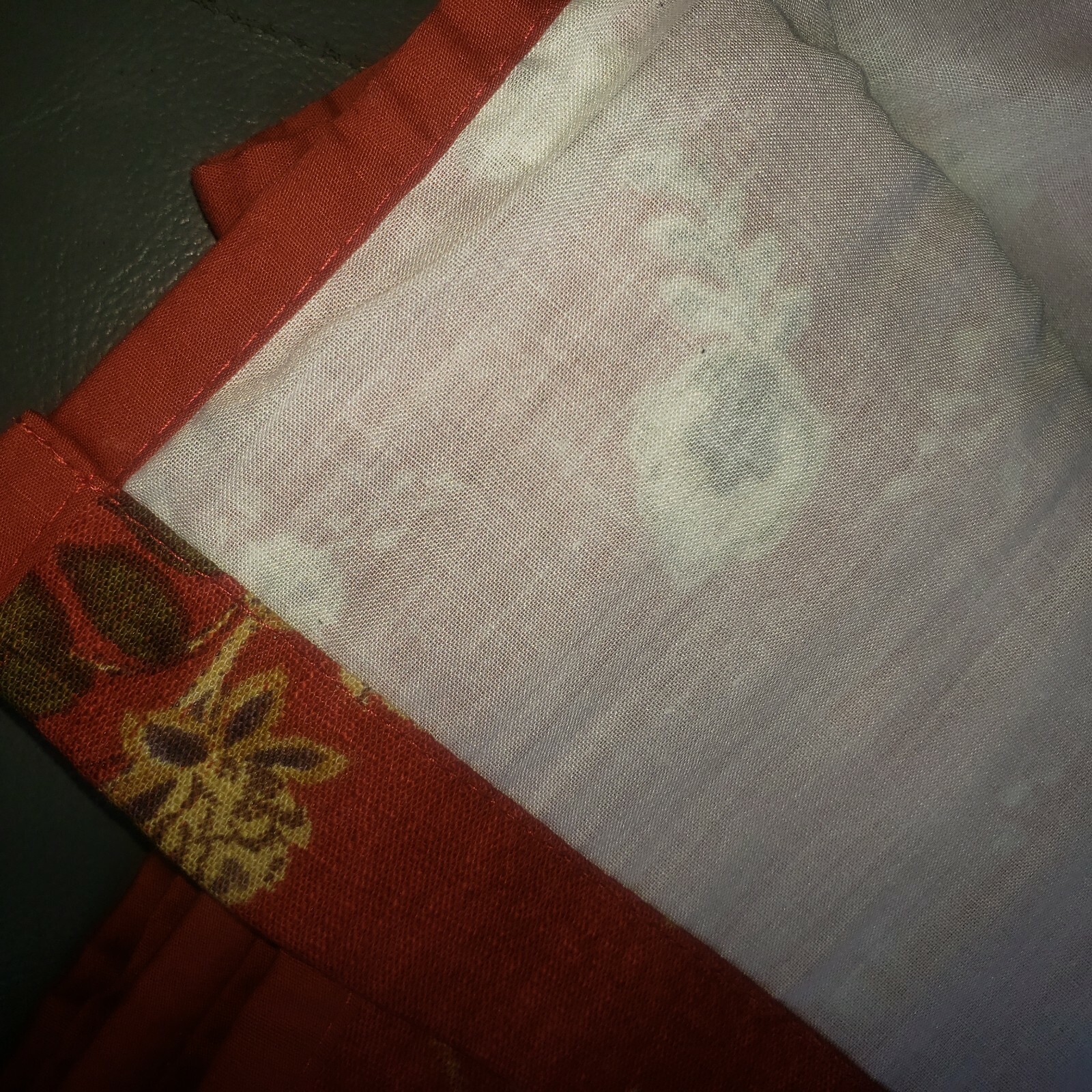Cindy Crawford Matera Vine Tailored Valance JC Penney Floral Lined Paprika RED