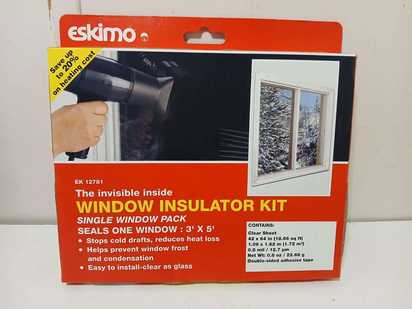 Eskimo Window Insulator Kit EK 12781 3’x5′ Brand New Factory Sealed