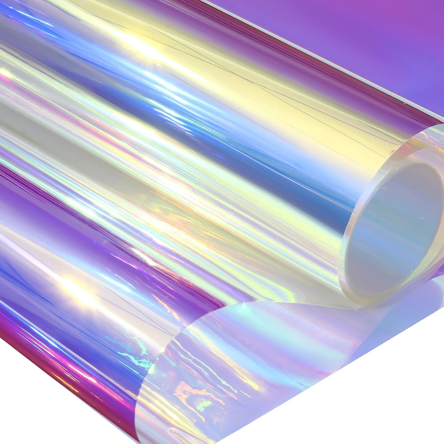 1 Sheet Iridescent Cellophane Wrap Roll Holographic Window Film 16 X 100 Inches