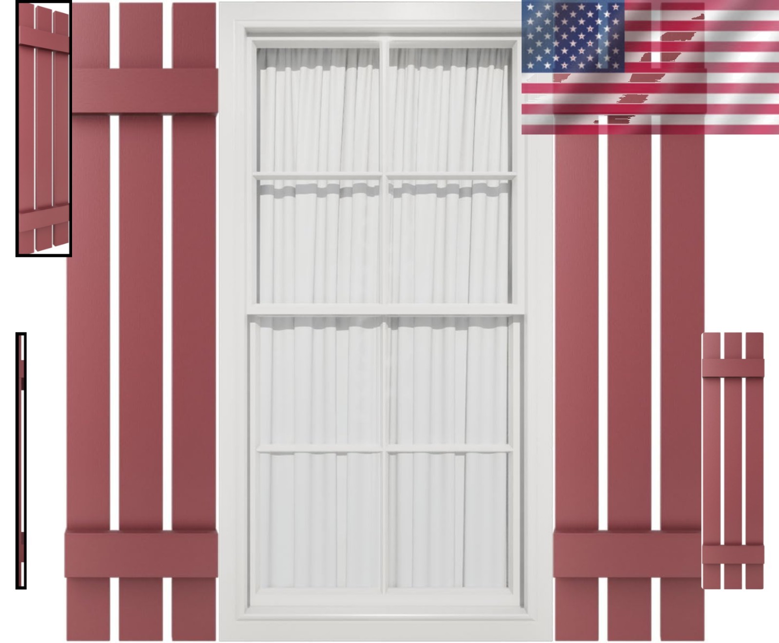 Vinyl Shutter Pair 35 Inch H x 12 Inch W Bright White Compatible With Board a…