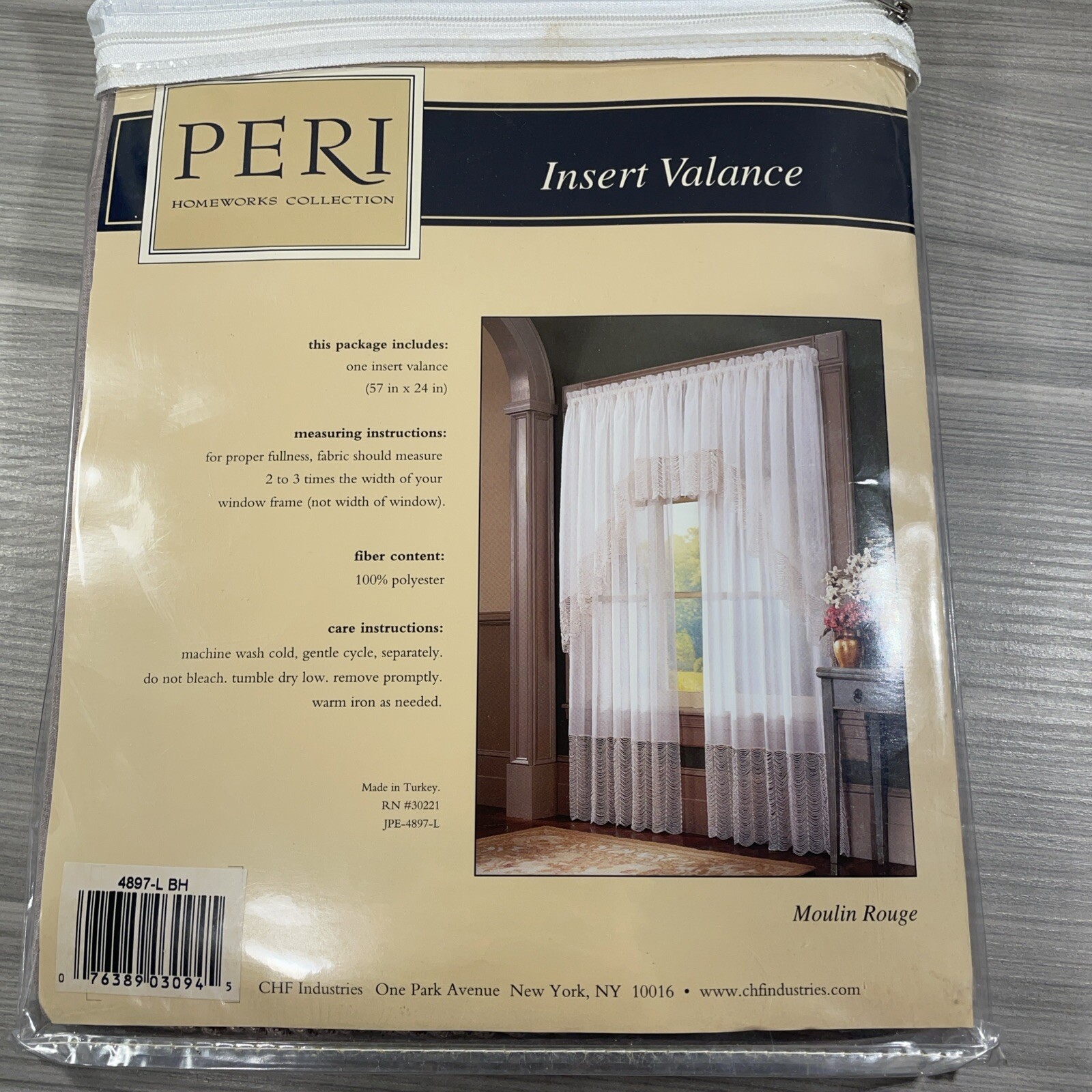 Peri Homeworks Collection Insert Valance Moulin Rouge 57″ x 24″ Mauve New!