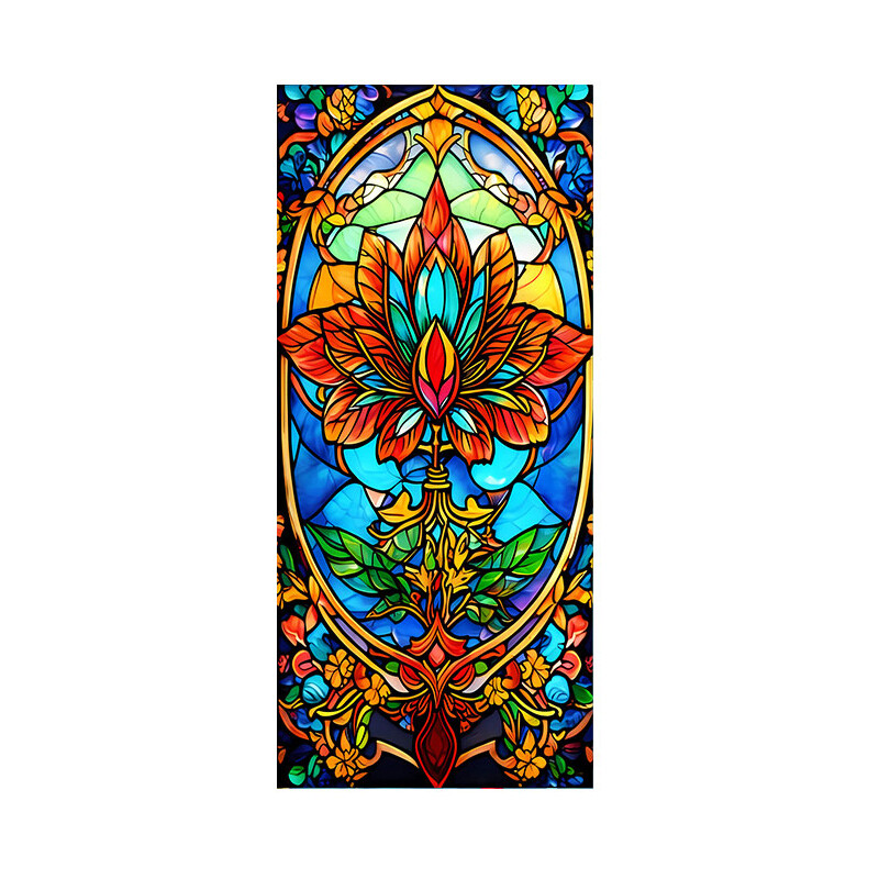 40*100/45*120cm Colorful Stained Glass Film Modern Art European Decor Privacy