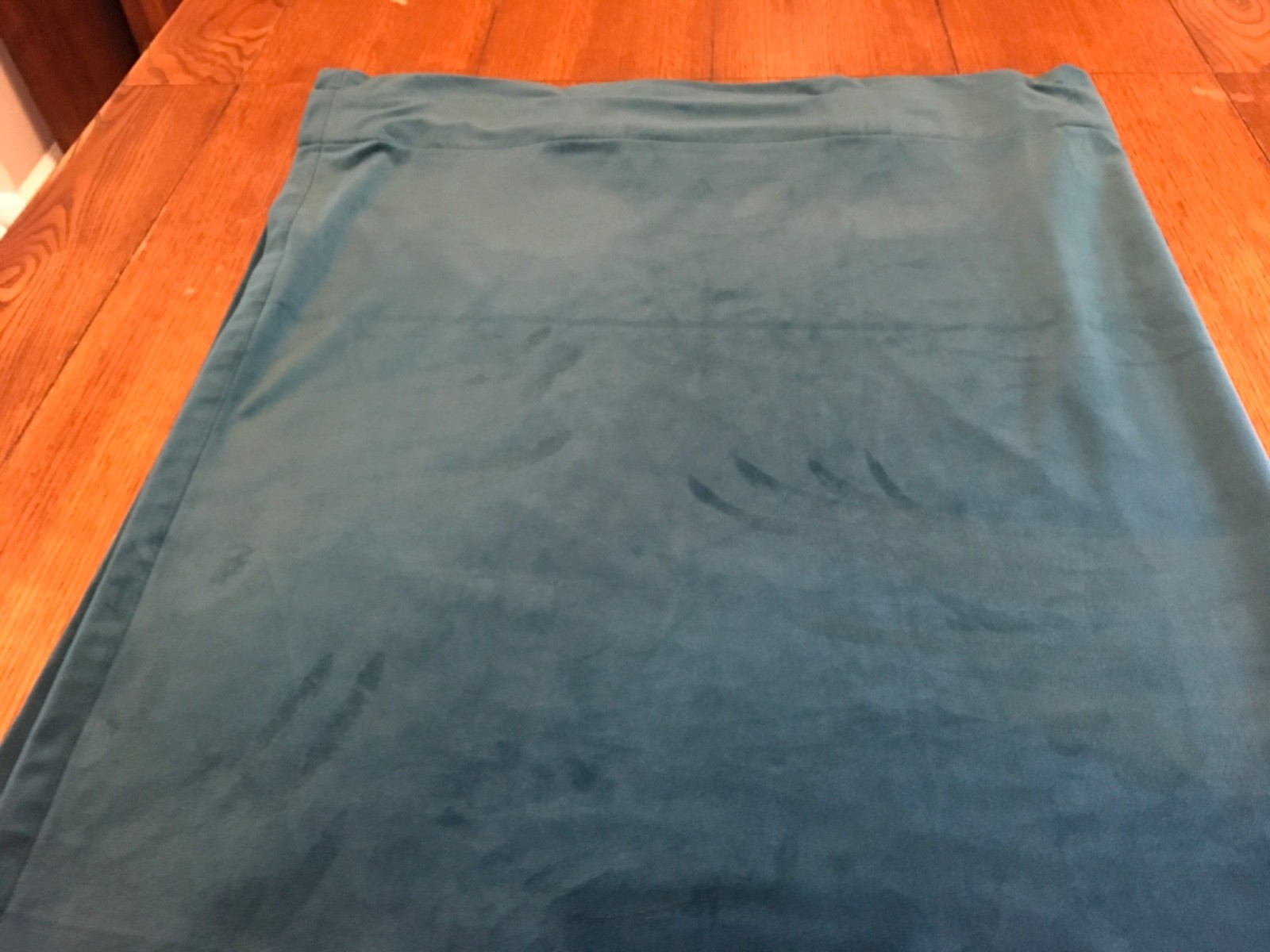 Faux Velvet Green Drape Panel 52 wide by 110 long Moody Style