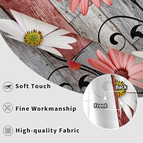 Kitchen Window Curtain Panels Short Small 27.5″W x 39″L (Pack of 2) Red Floral