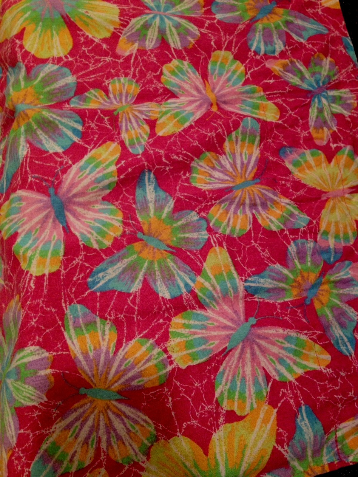 Yellow Green Blue Orange Purple Hot Pink Mauve Butterfly Handcrafted Valance