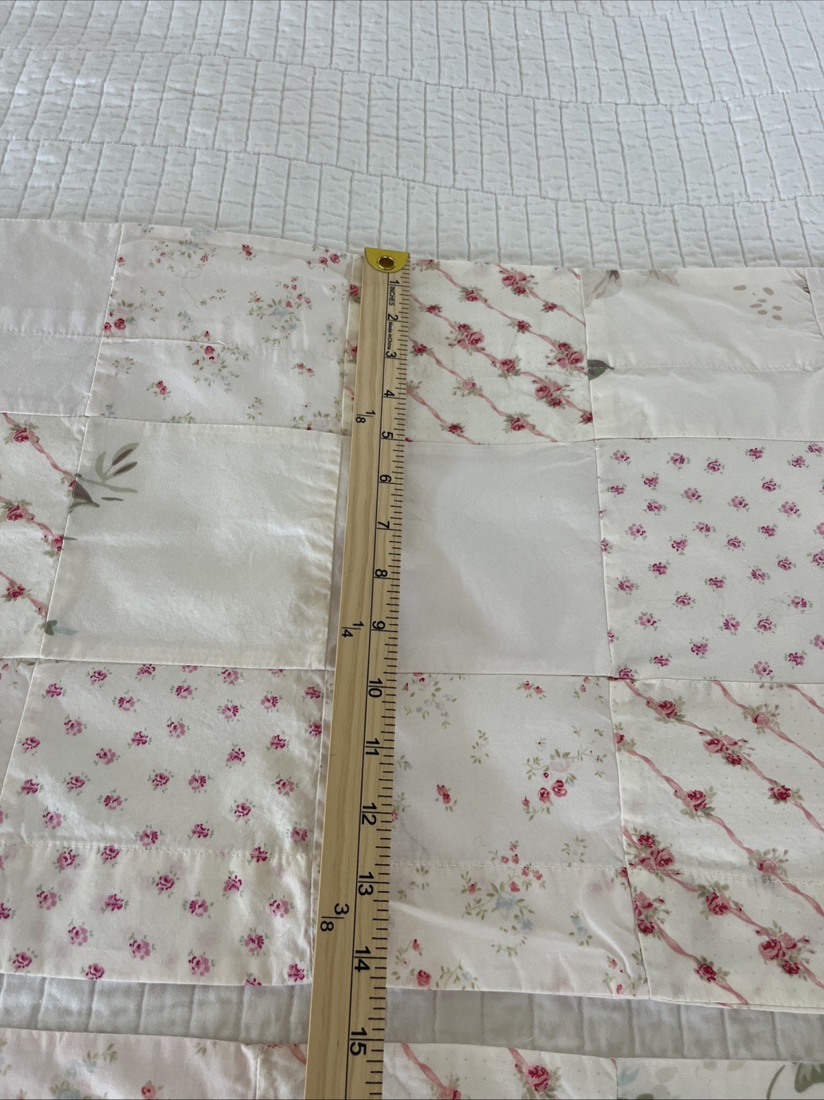 2 SIMPLY SHABBY CHIC Vintage Pink Curtain Valances 14×53” Patchwork Set