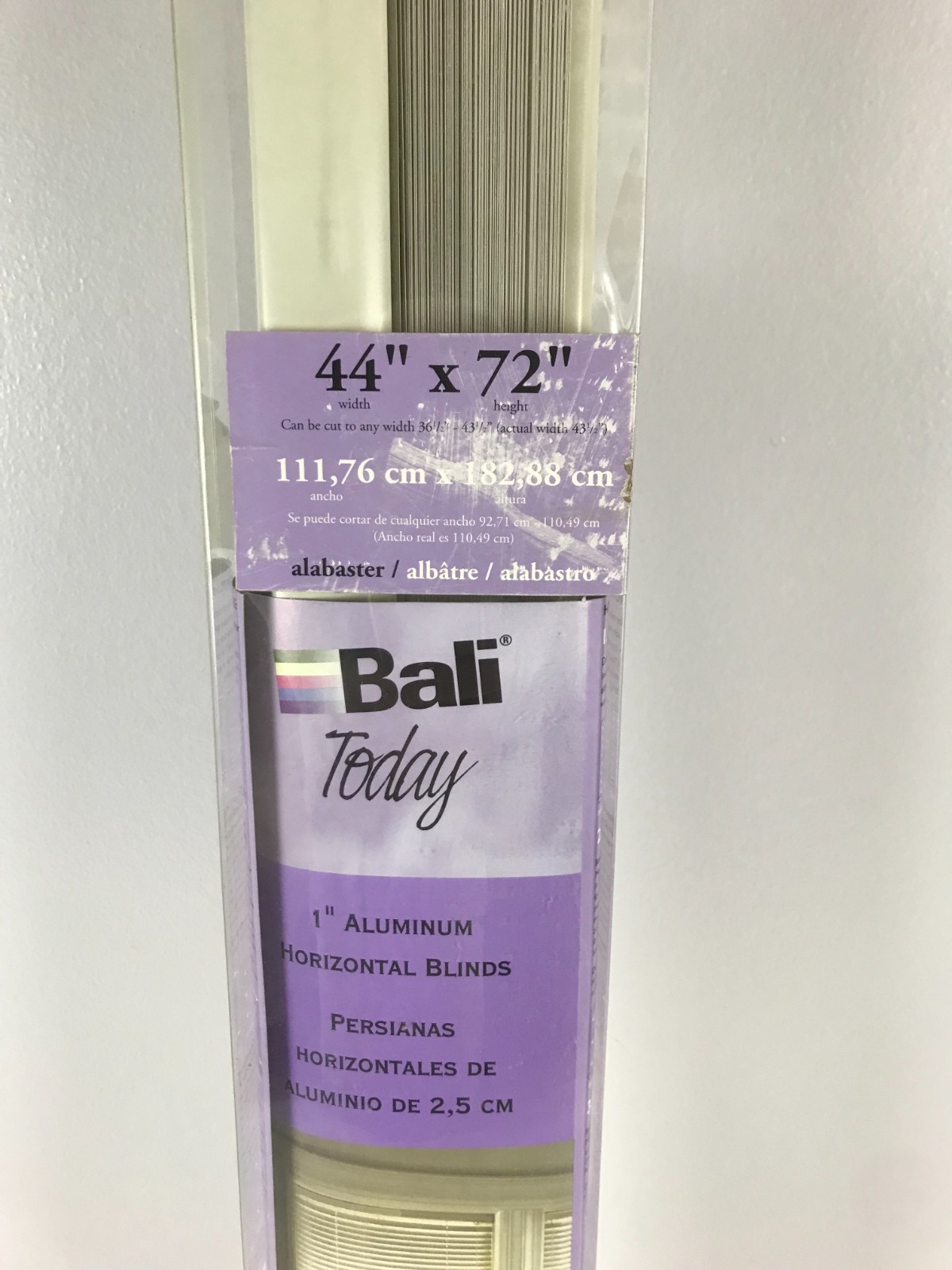 Bali Today 1″ Alabaster Horizontal Blinds 44”x72” – New in Box NIB
