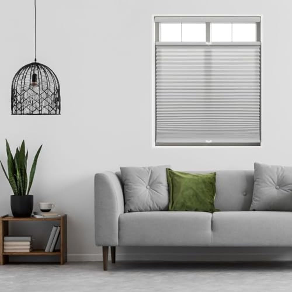 1.5″ Cordless Light Filtering Cellular Shade, Gray Cloud 46.5″W