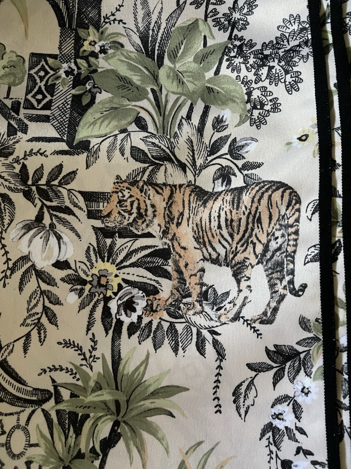 NEW ENVOGUE Tiger Animal Safari Jungle Trees/ Birds Curtains 37x 84” 2panel Set