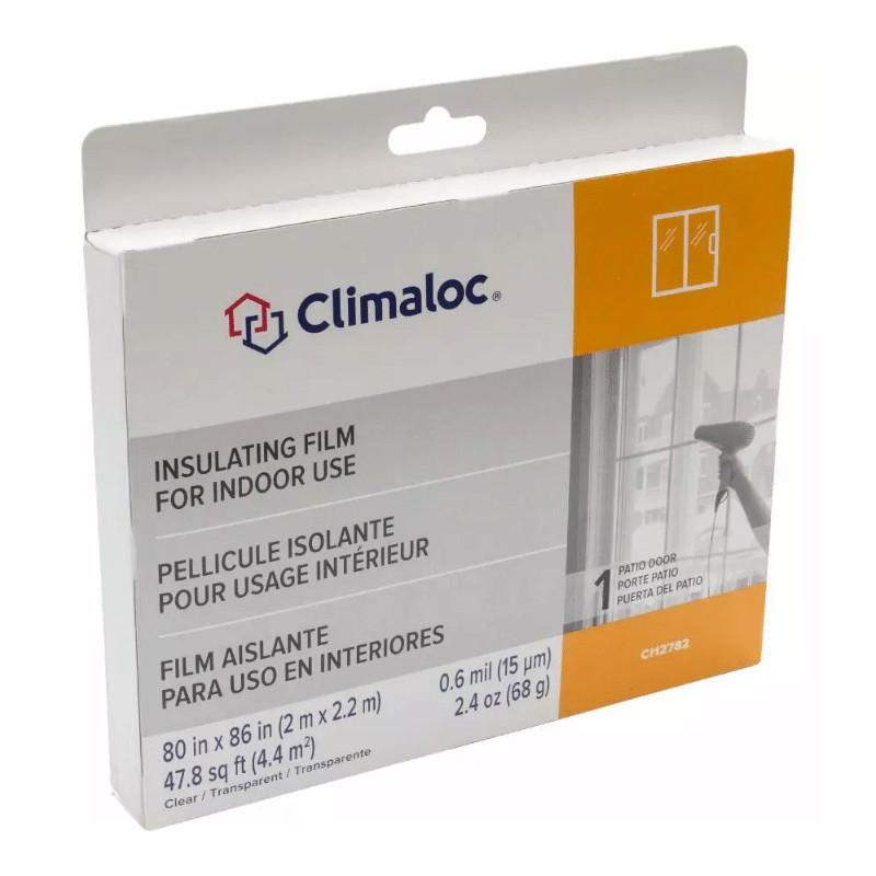 CLIMALOC 80″ x 86″ Patio Door Window WeatherSeal Shrink Film Insulation Kit
