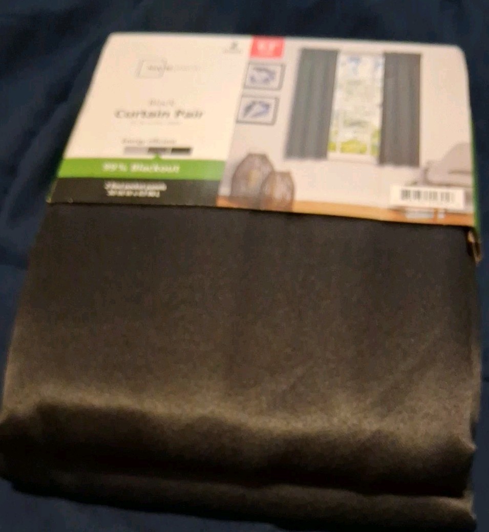 Mainstays 63 in Black Curtains