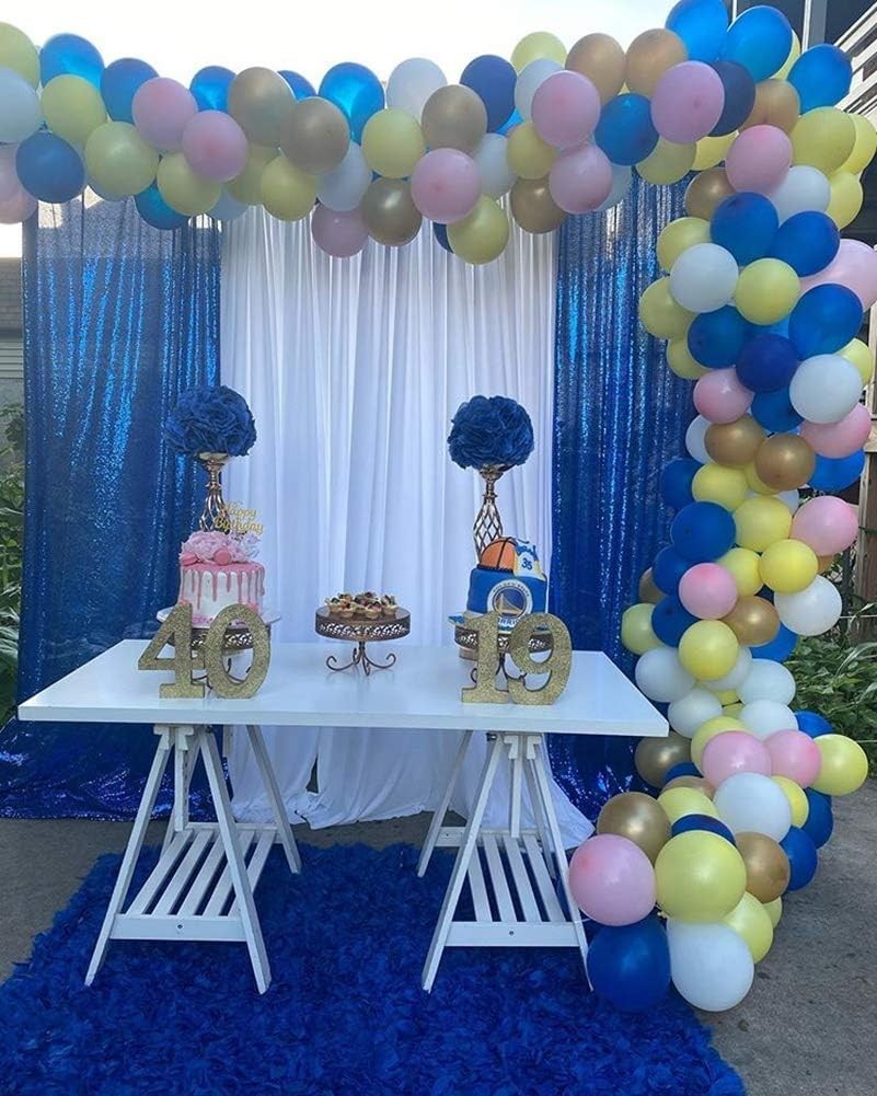 Royal Blue Sequin Backdrop Curtains,2 Panels 2FTx8FT Blue Curtain Backdrop Gl…
