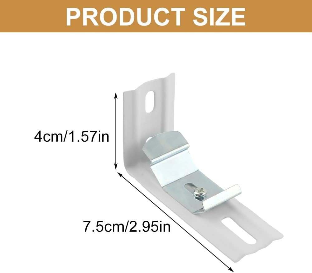 8Pcs L Bracket Vertical Blind Bracket Clips, Headrail Width 1-1/2″38mm Brack-…