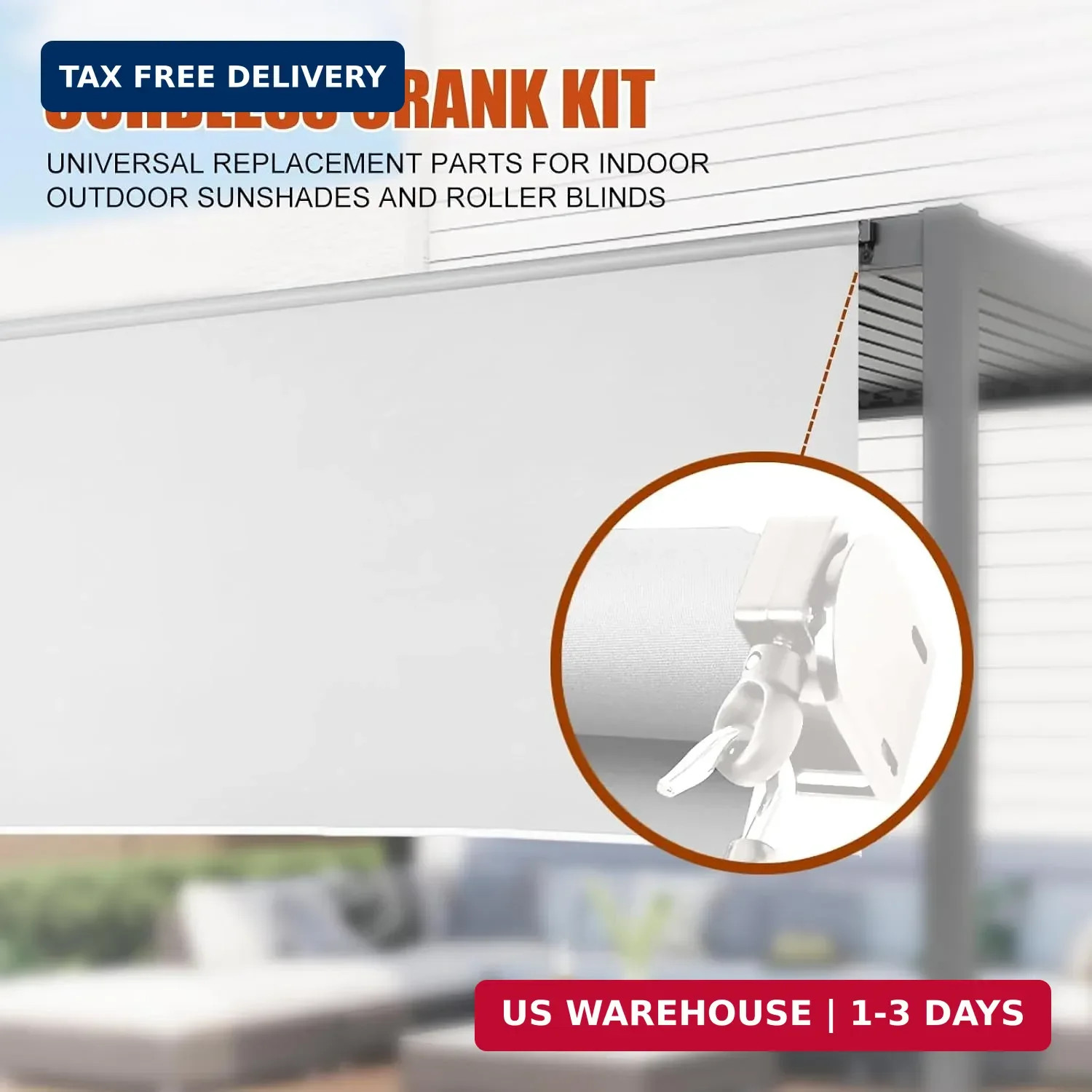 Sun Shade Replacement Parts, Cordless Crank Kit, Roller Blind mounting Bracket,f