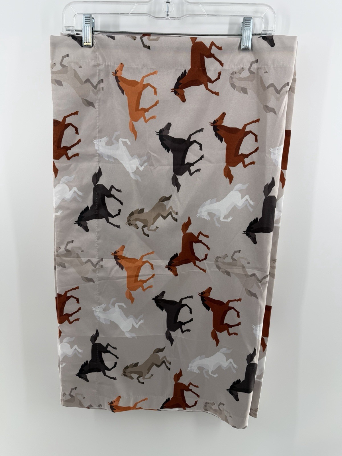 Horse Window Curtains Western Rustic Animal Running Horse 2 Drapes 28.5 x 64