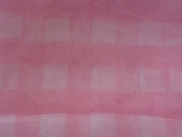 Curtains Set Pink and White Sheer Large Gingham Checked Print Valance & Curtains