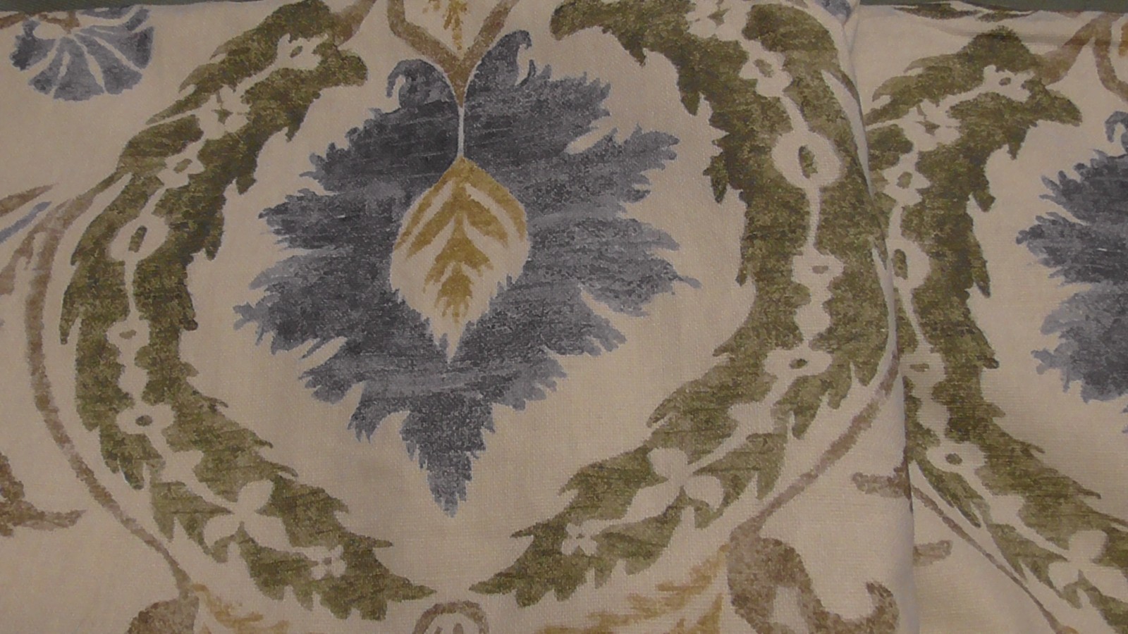 2 lined LIGHT BLUE green terra cotta IKAT CURTAINS 2 PANEL s