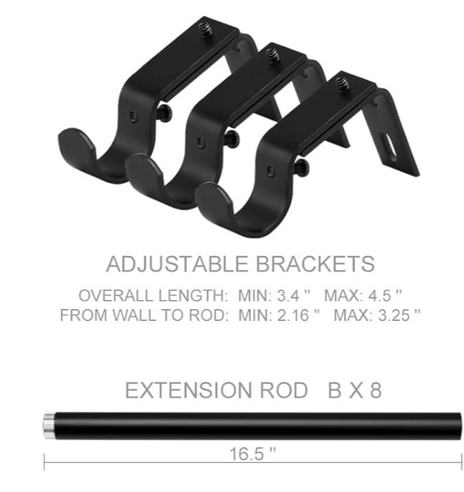 Byondeth Latest Curtain Rods for Windows 28 to 144 Inches Length Black