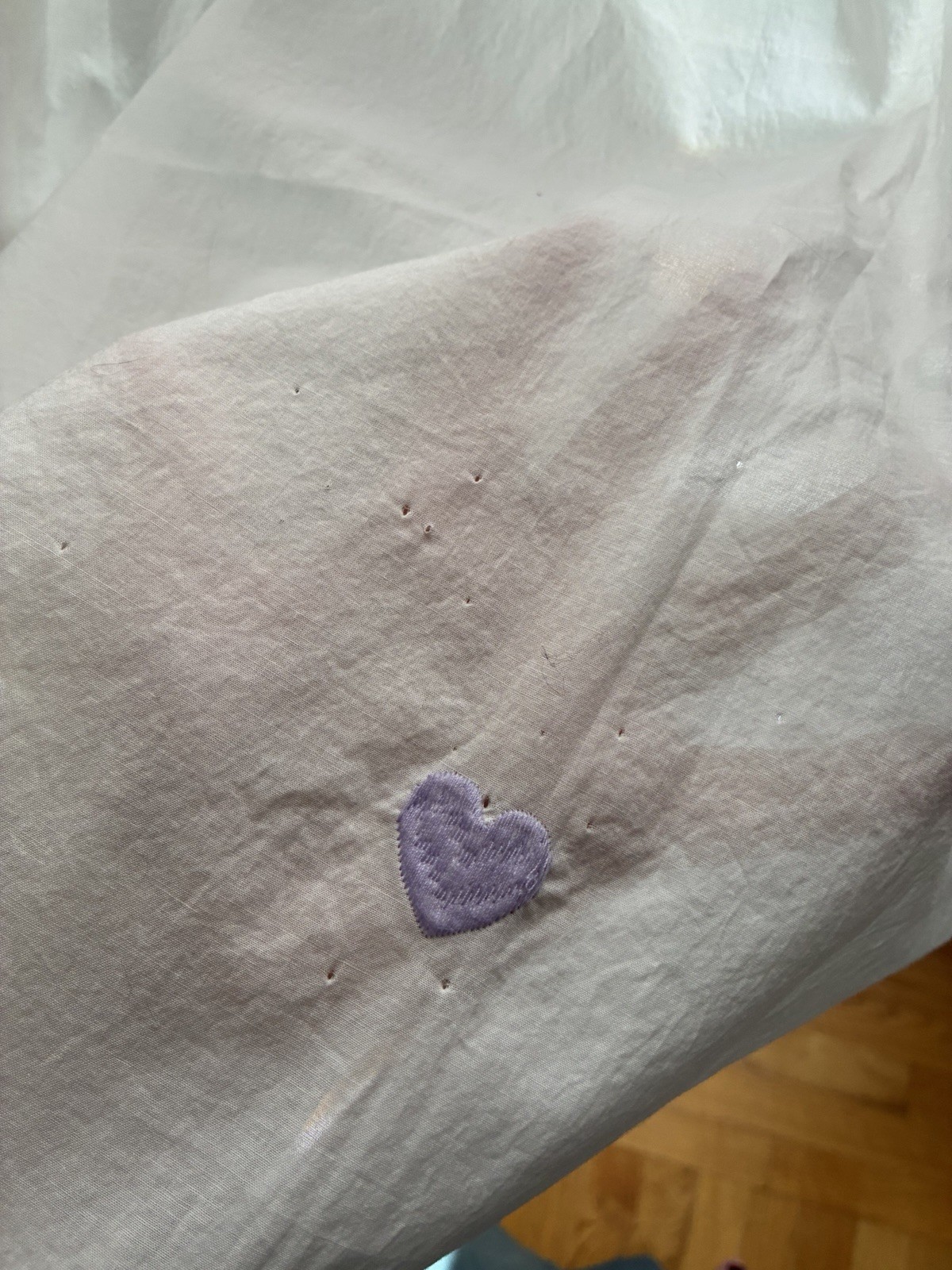 Set 4 Pottery Barn Kids Curtains Crisp White Purple Embroidered Hearts 44×84