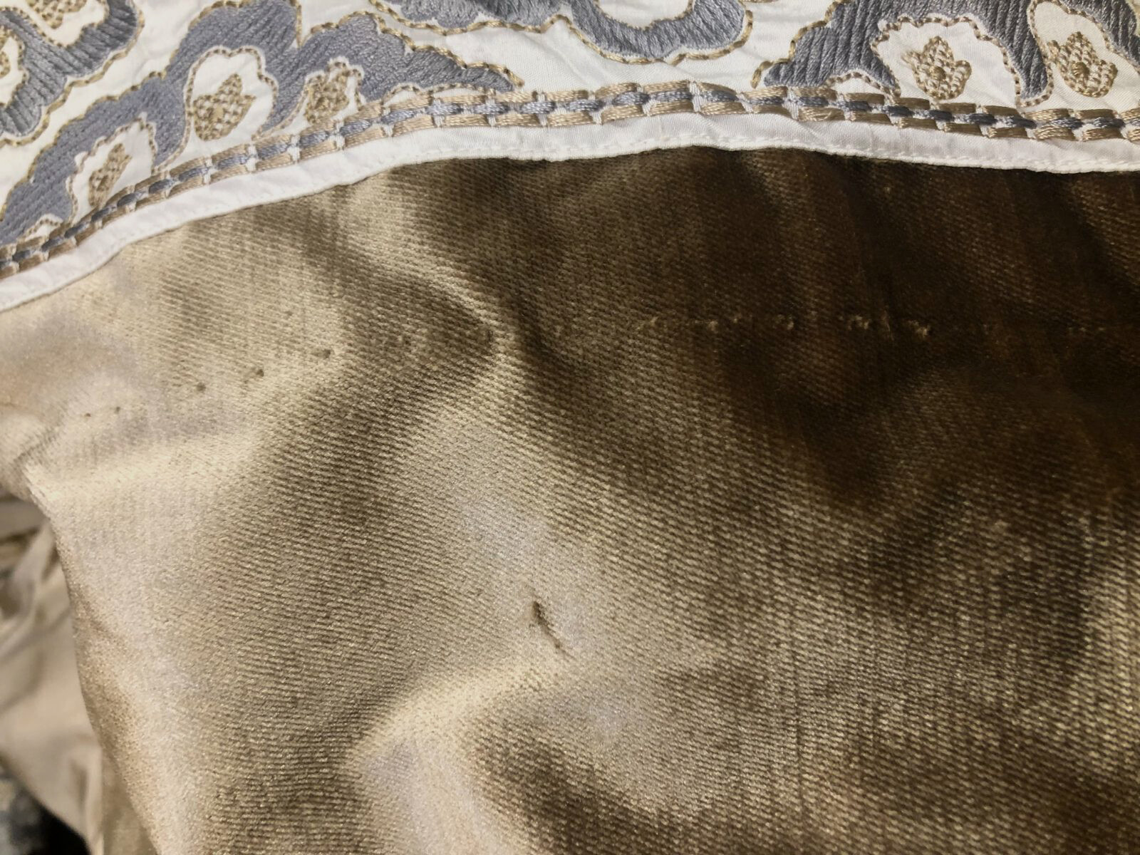 $950 Misti Thomas Brown Silk Blend 3 Fold Blackout Curtain Panel 96″