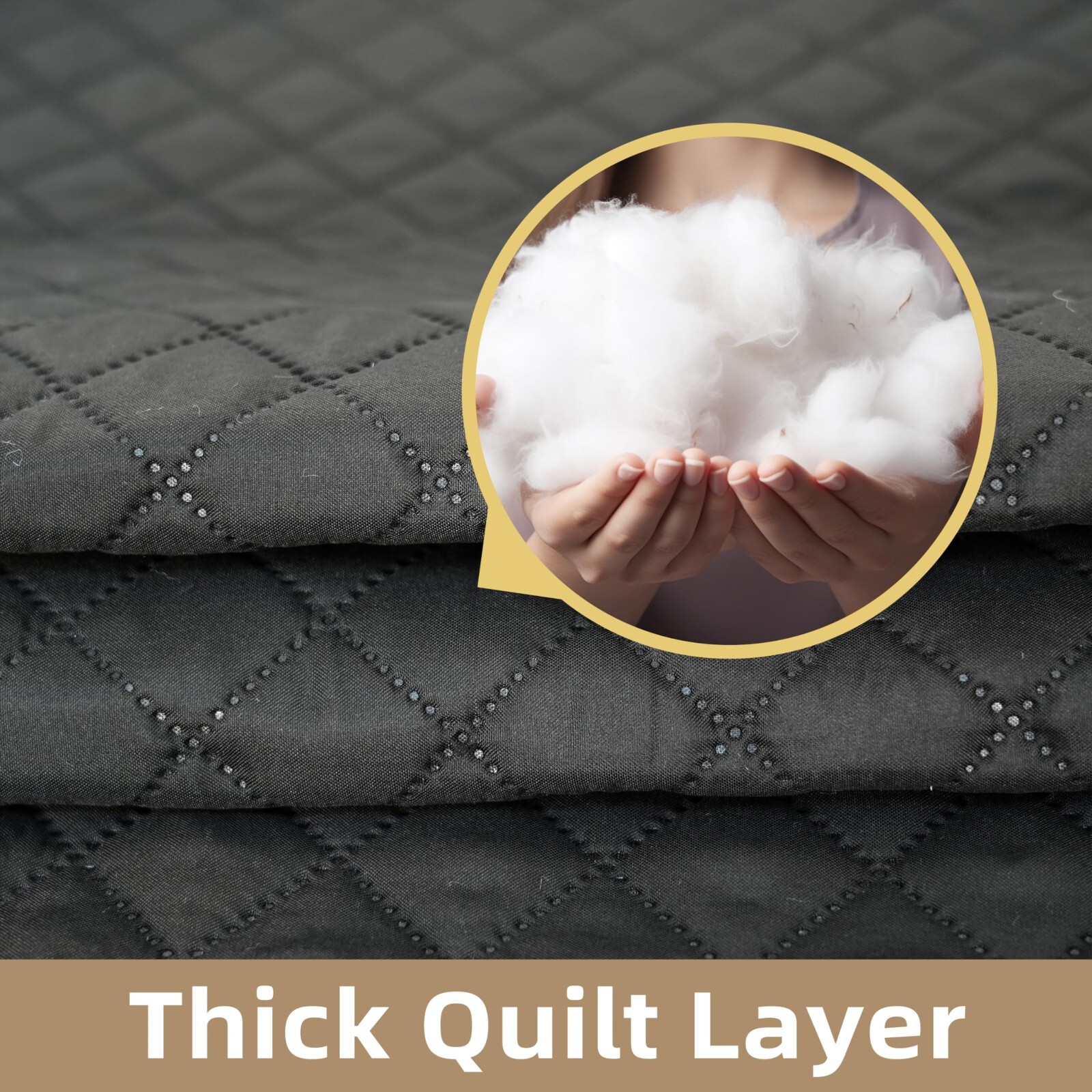 2 Soundproof Thermal Insulated Quilted Curtain Liners Noise Reducing for Bedroom