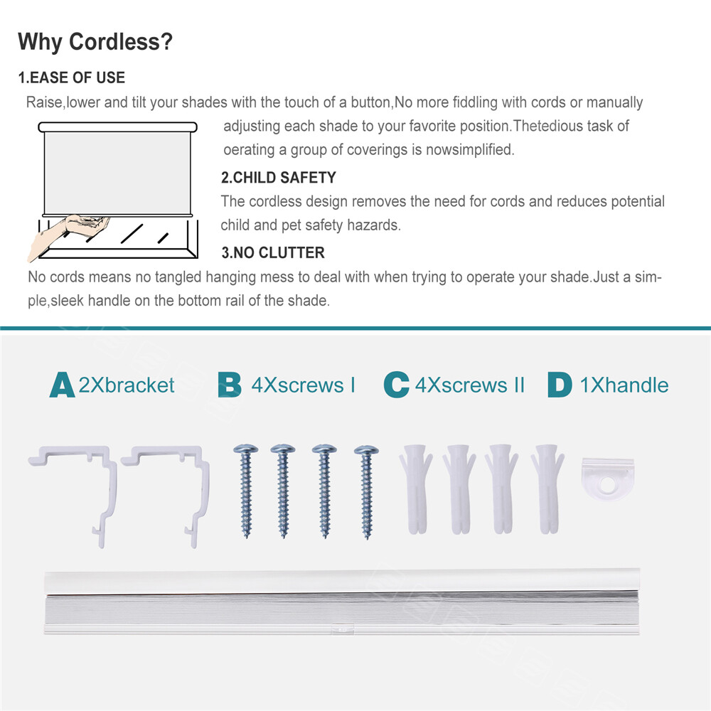 CUSTOM SIZE Cordless 1inch Blackout Window Shades Cellular Shades