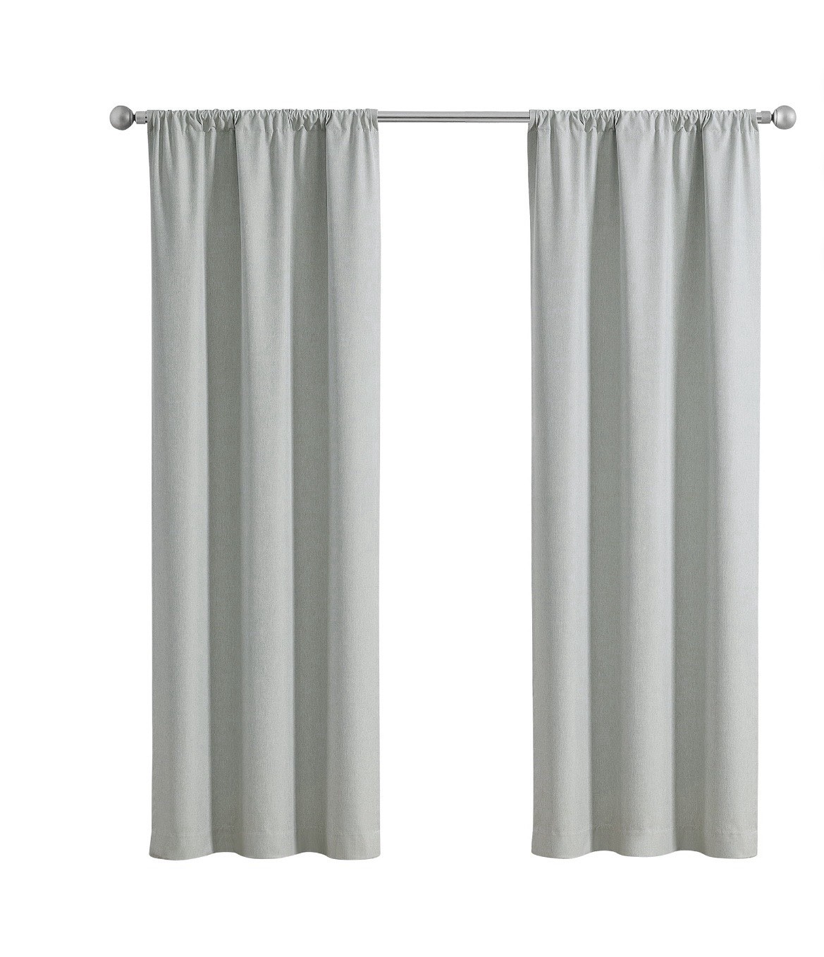 Mainstays Iris Linen Look 100% Blackout Curtain 1 Panel, Gray, 37″W x 84″L