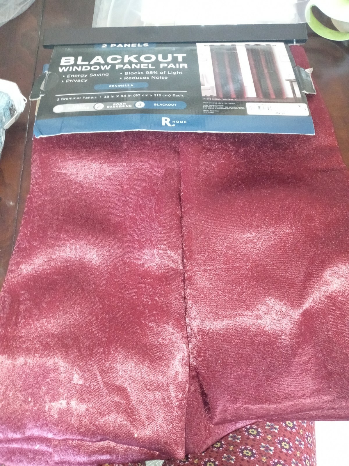 Blackout Window Panel Pair Burgandy 76 X 84